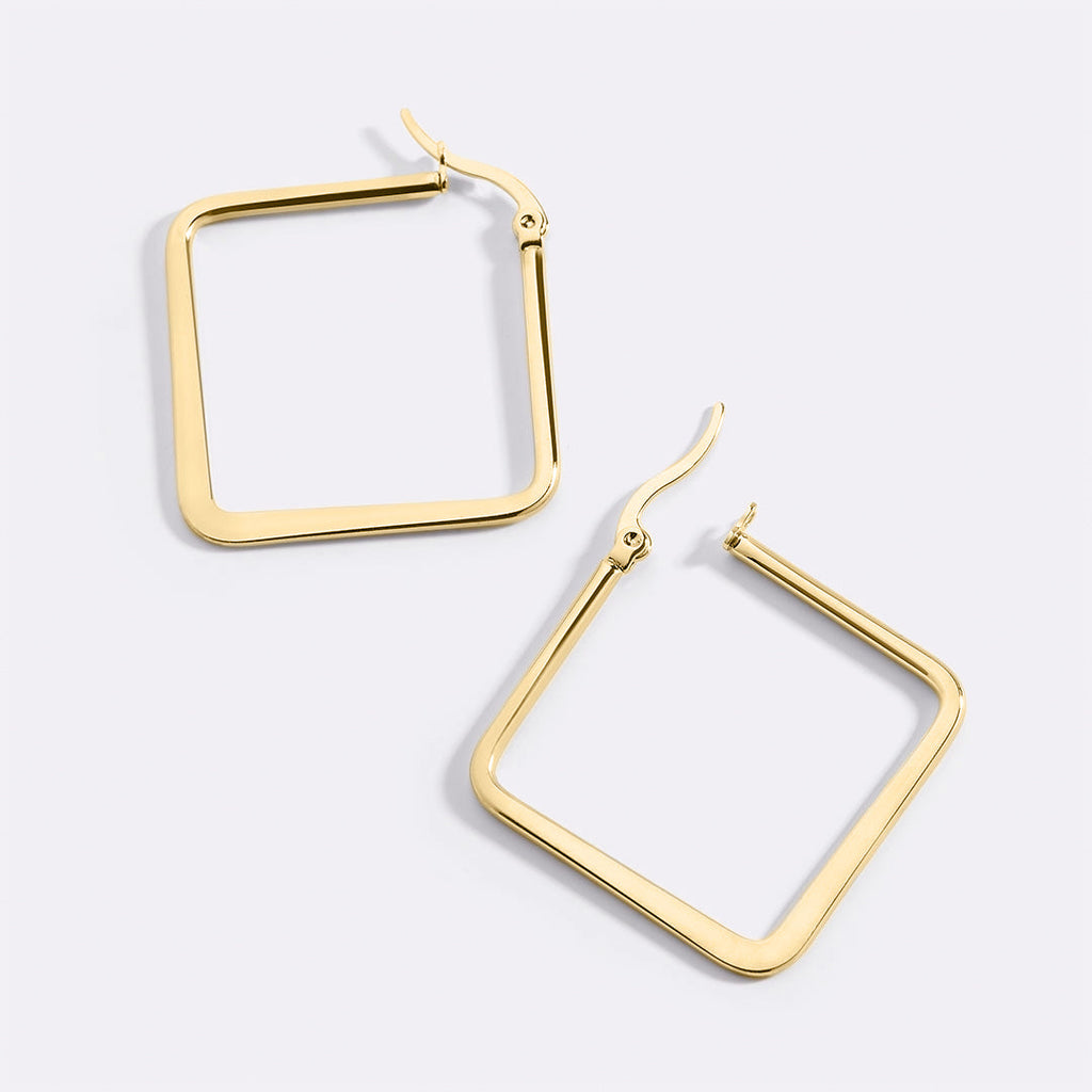 Boucles d'Oreilles Créoles Géométriques Girl Boss