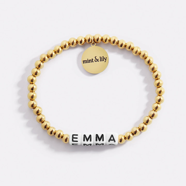 Pulseira de Amizade Personalizada à Prova de Água com Contas Douradas