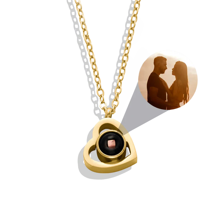 Collar con foto en forma de corazón personalizado