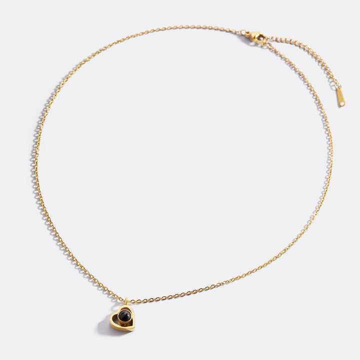Collar con foto en forma de corazón personalizado