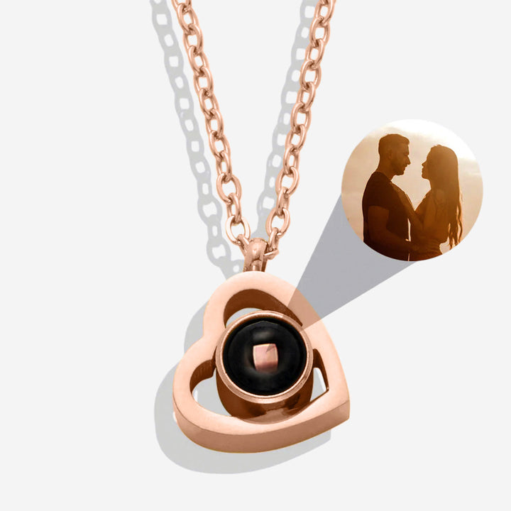 Collar con foto en forma de corazón personalizado