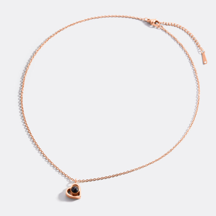 Collar con foto en forma de corazón personalizado