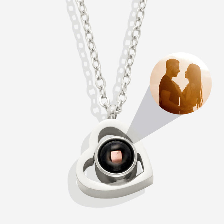 Collar con foto en forma de corazón personalizado