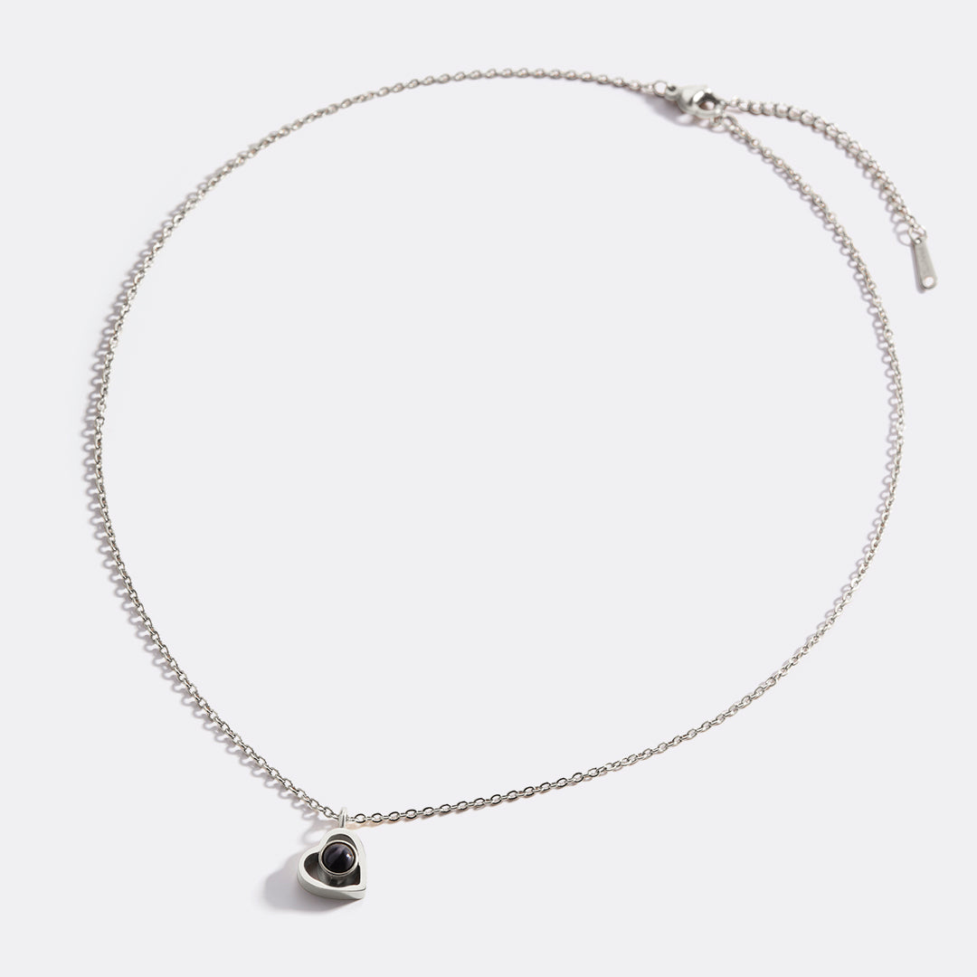 Collar con foto en forma de corazón personalizado