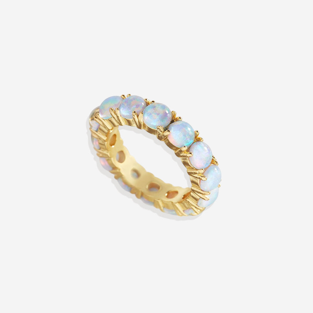 Blue Opal Eternity Ring