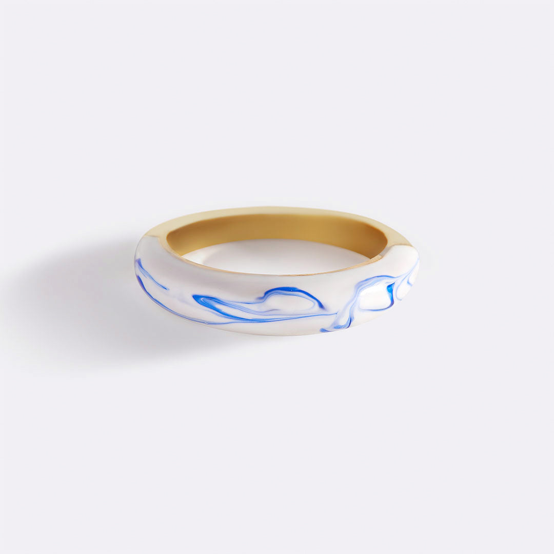 Kék porcelán kupola gyűrű
