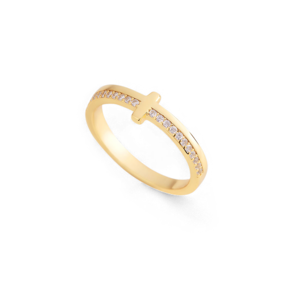 Lass Gott die Kontrolle haben Goldener Kreuzring