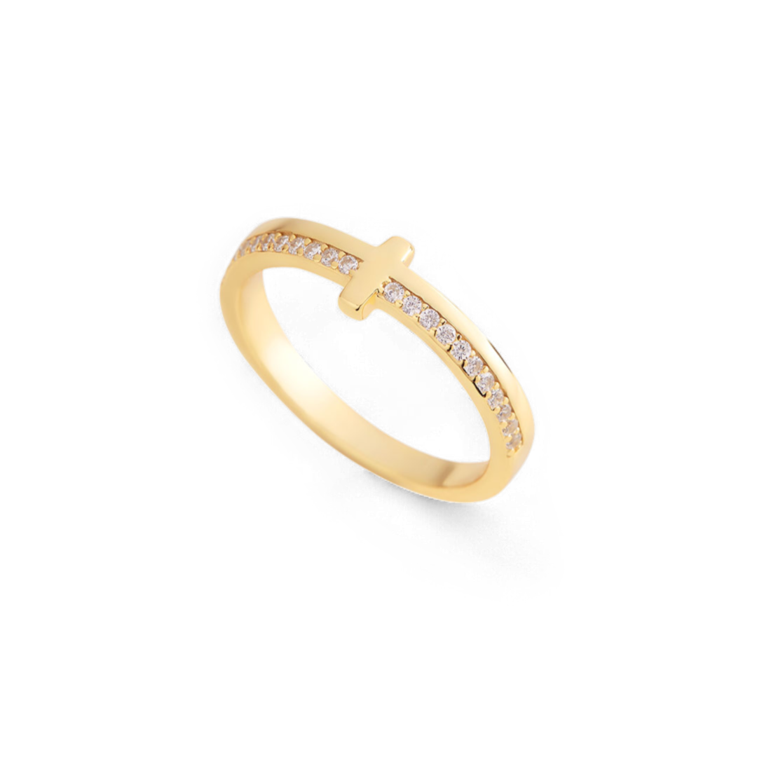 Lass Gott die Kontrolle haben Goldener Kreuzring