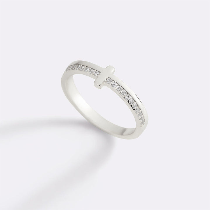 Let God Be In Control Golden Cross Ring