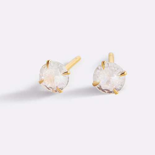 Orecchini classici a bottone solitario da 4mm