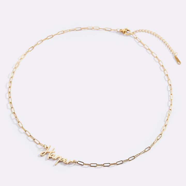 Feen-Namenskette mit Paperclip-Kette