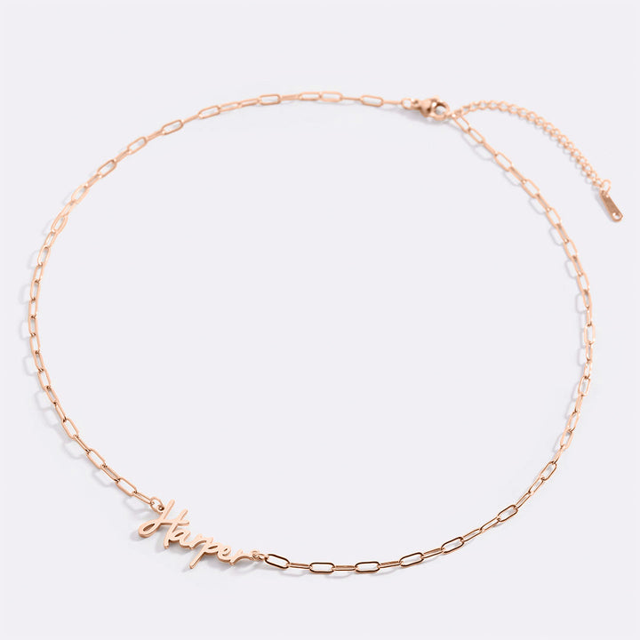 Feen-Namenskette mit Paperclip-Kette