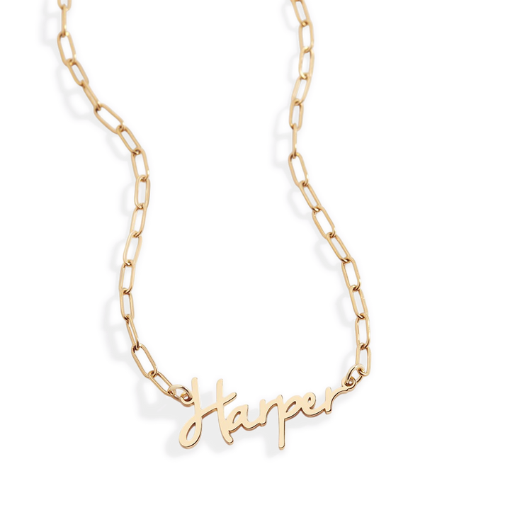 Feen-Namenskette mit Paperclip-Kette
