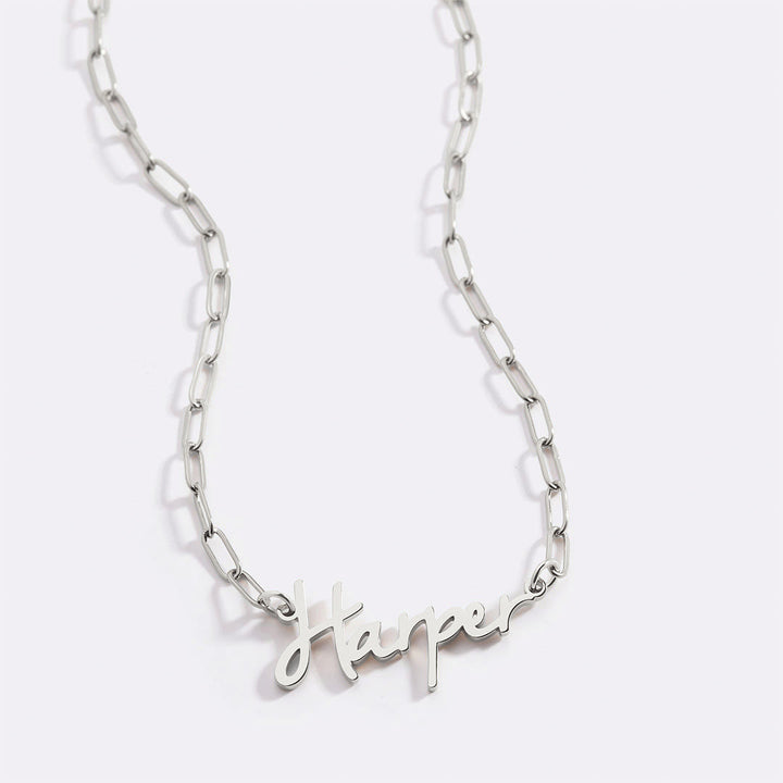 Feen-Namenskette mit Paperclip-Kette