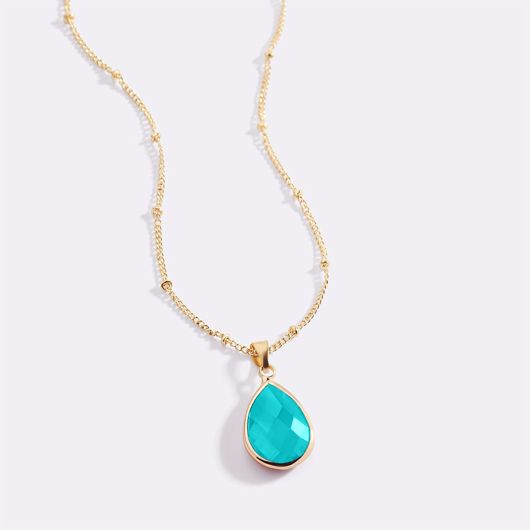 Birthstone Drop Pendant Necklace