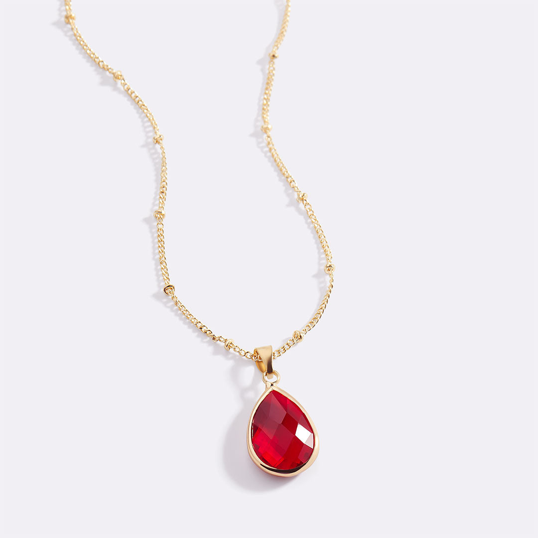 Birthstone Drop Pendant Necklace