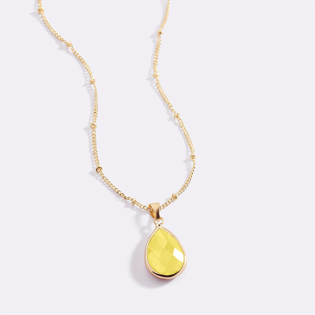 Birthstone Drop Pendant Necklace