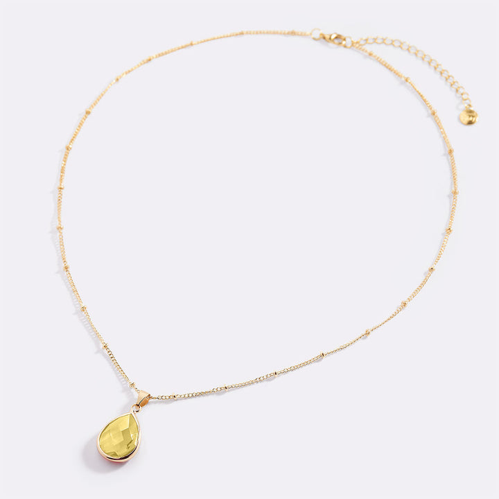 Birthstone Drop Pendant Necklace
