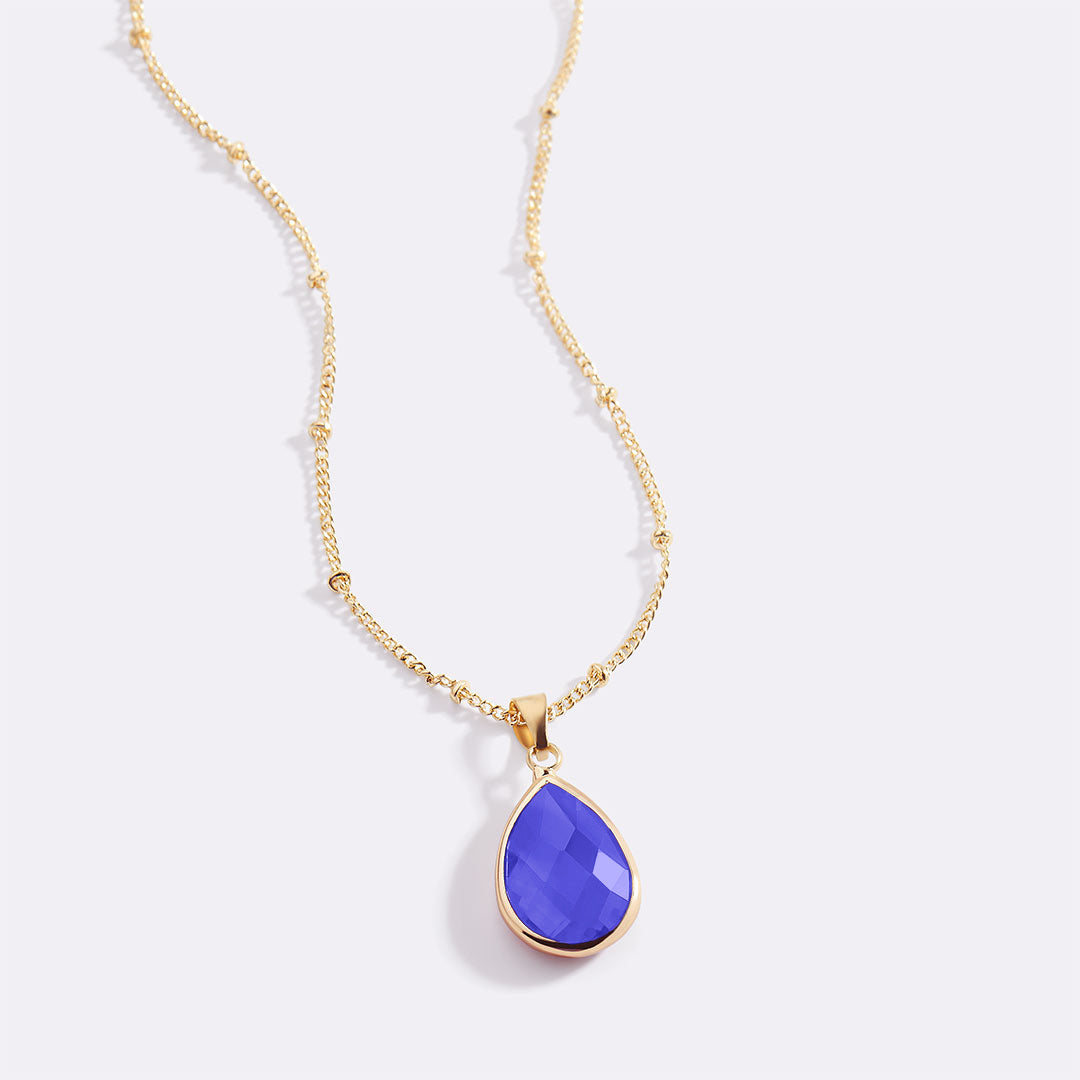 Birthstone Drop Pendant Necklace