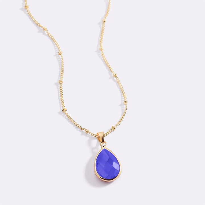 Birthstone Drop Pendant Necklace