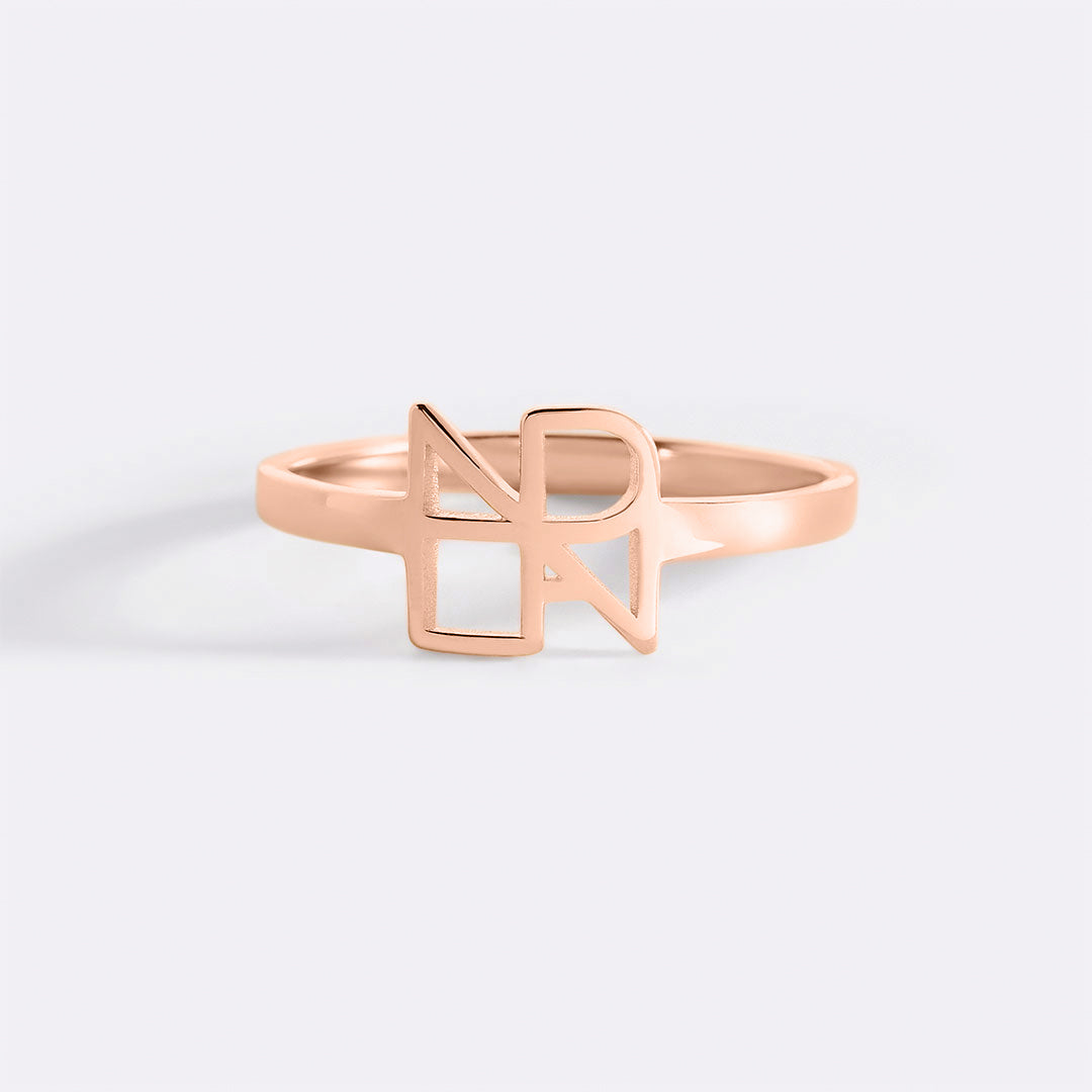 Bague à monogramme avec prénom