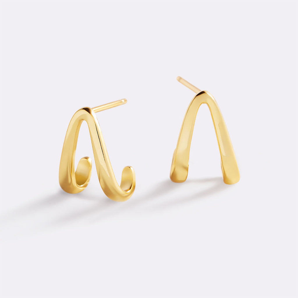 Boucles d'oreilles créoles Wishbone en or