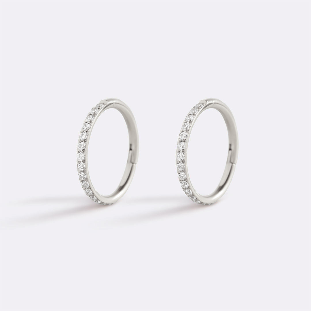 Eternity Crystal Cartilage Hoop Earrings | 16g