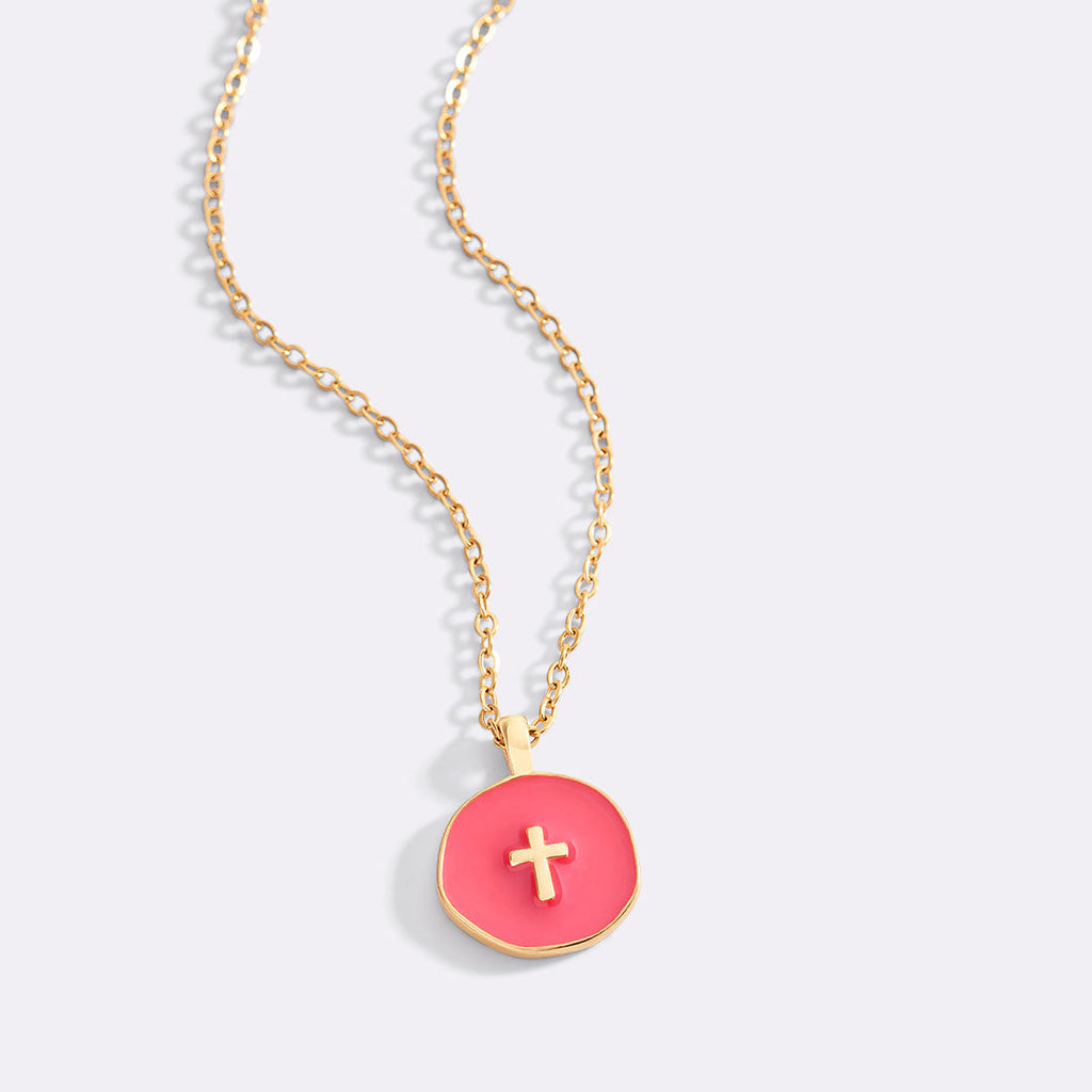 Pendente Cruz Minimalista em Esmalte