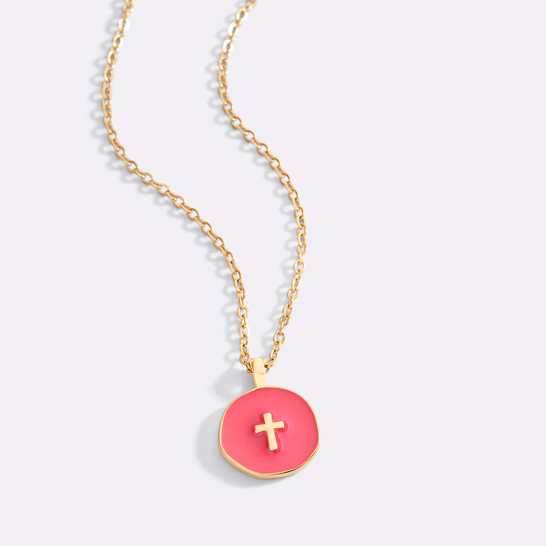 Pendente Cruz Minimalista em Esmalte