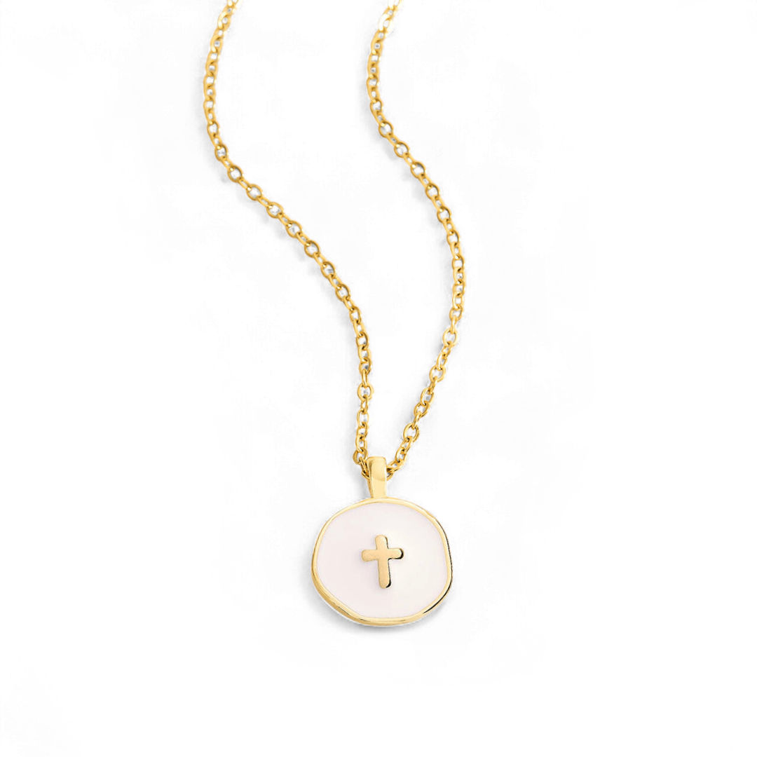 Pendente Cruz Minimalista em Esmalte