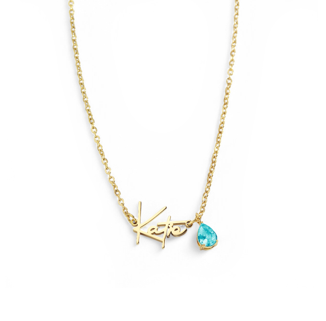 Handmade Birthstone Name Necklace