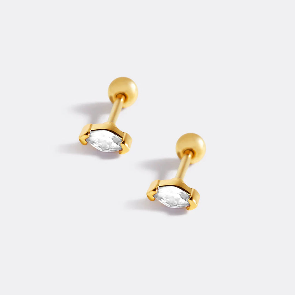 Marquis Gemstone Sleeper Stud Earrings