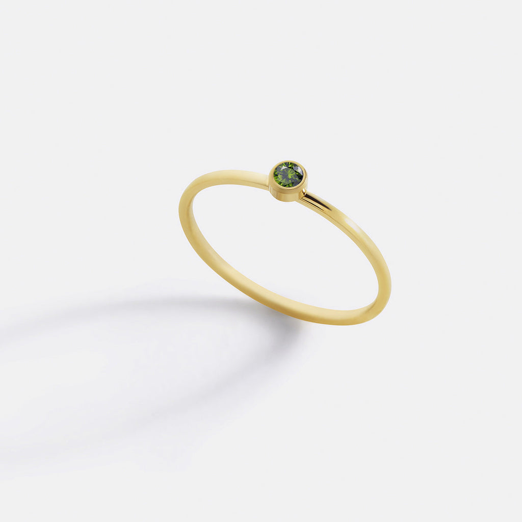 Minimalist Bezel-Set August Birthstone Stacking Band