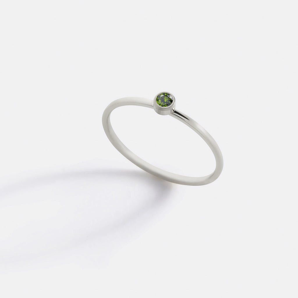 Minimalist Bezel-Set August Birthstone Stacking Band