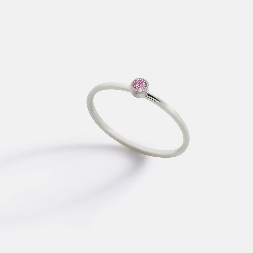 Minimalist Bezel-Set October Birthstone Stacking Band
