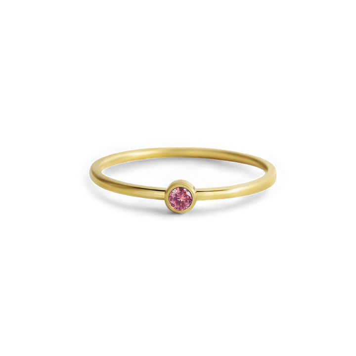 Minimalist Bezel-Set July Birthstone Stacking Band