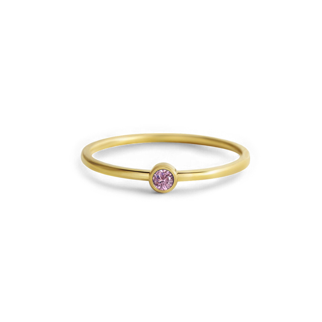 Minimalist Bezel-Set October Birthstone Stacking Band