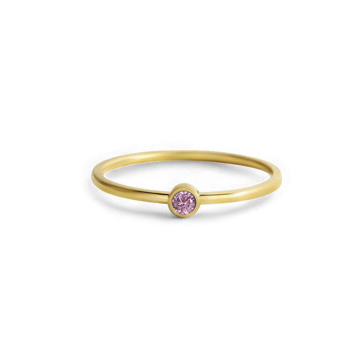 Minimalist Bezel-Set October Birthstone Stacking Band