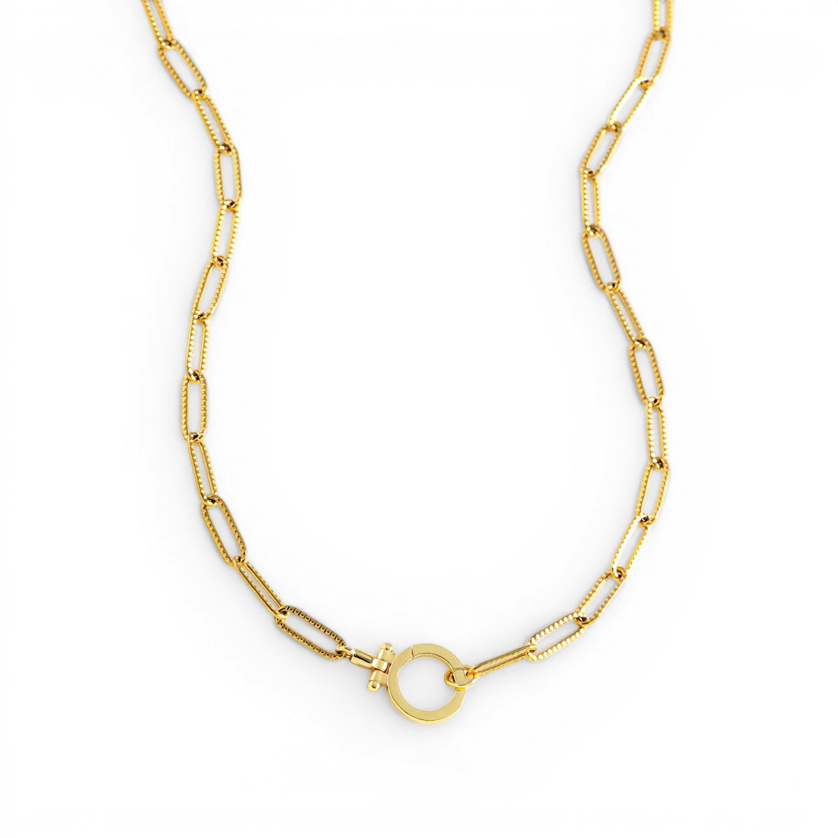 Collana Mint con Catena a Fermaglio Testurizzata