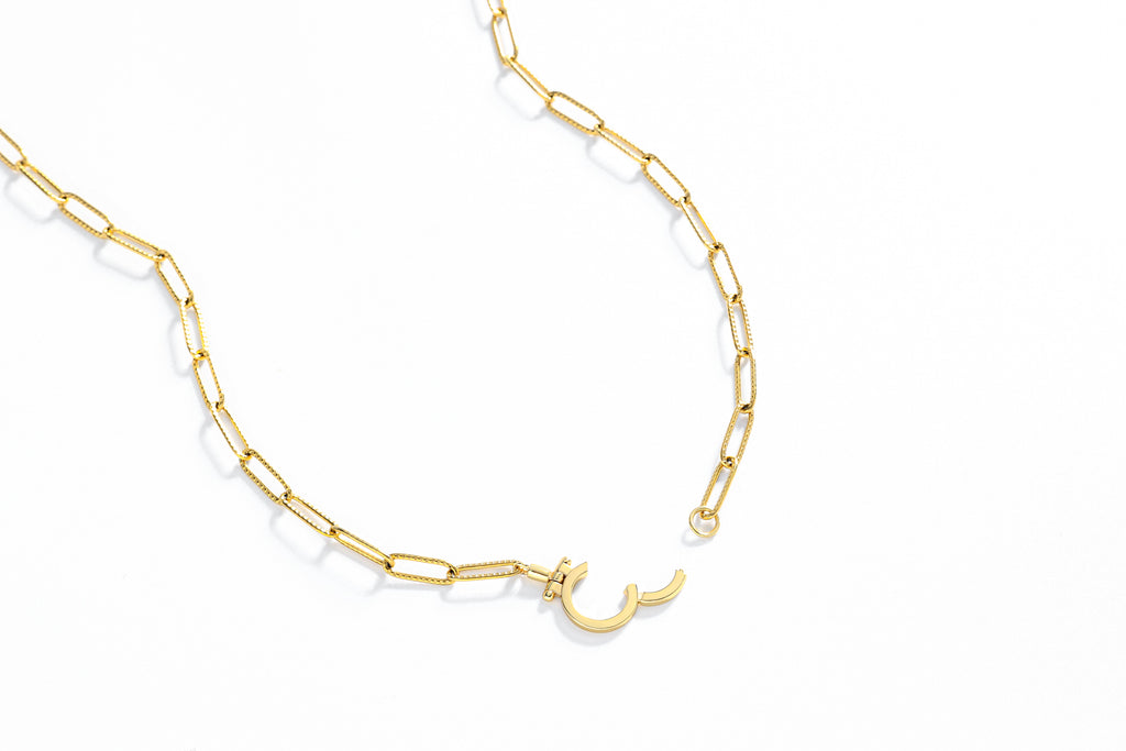 Collana Mint con Catena a Fermaglio Testurizzata