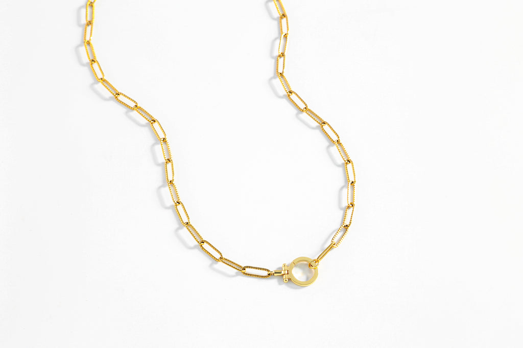 Collana Mint con Catena a Fermaglio Testurizzata
