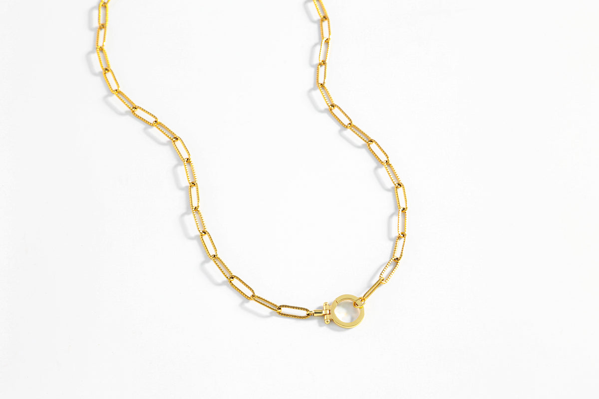 Collana Mint con Catena a Fermaglio Testurizzata