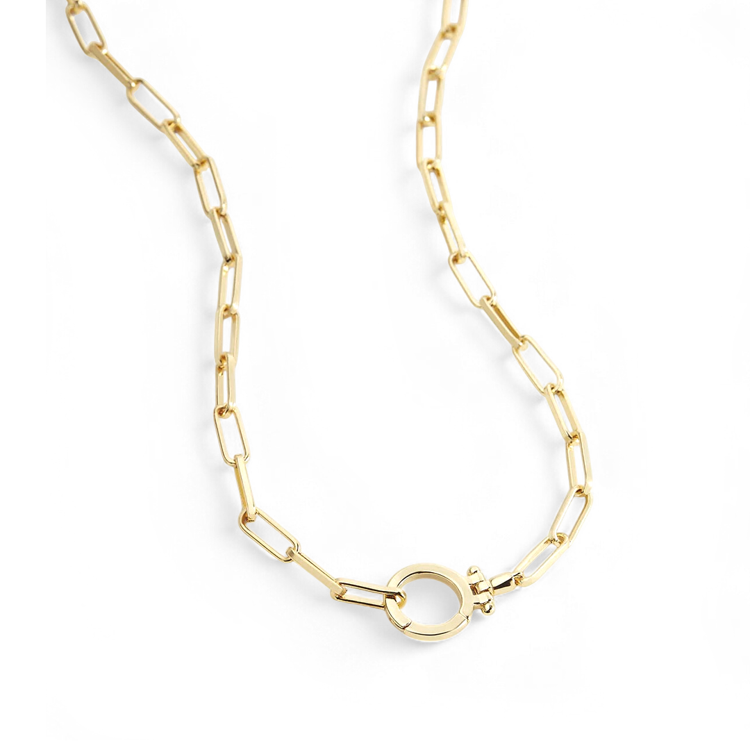 Mint Paperclip Necklace