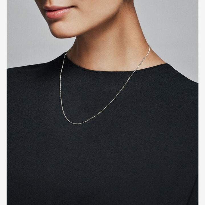 Italian Milano Sterling Silver Adjustable Chain Necklace