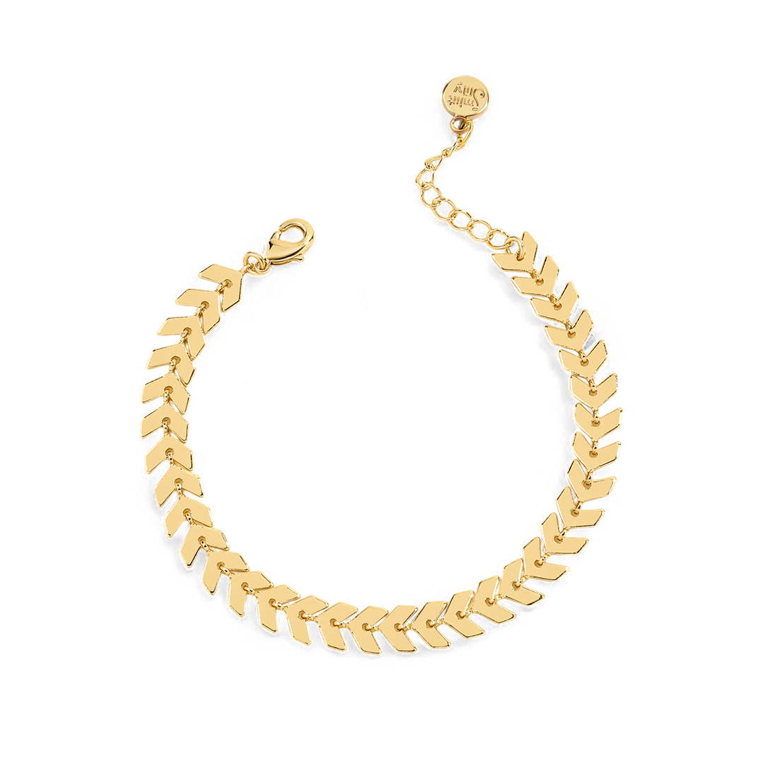 Náramek s řetízkem ve tvaru listu