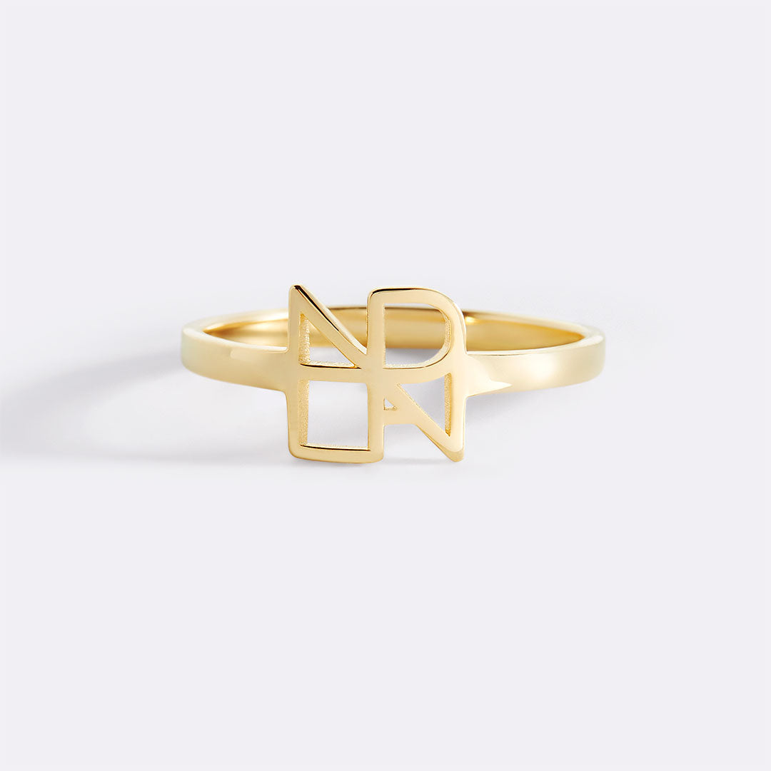 Bague à monogramme avec prénom
