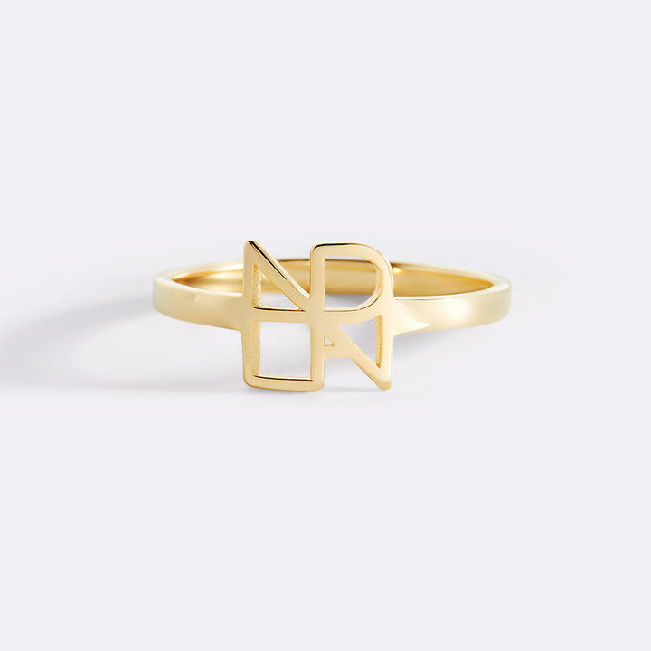 Bague à monogramme avec prénom