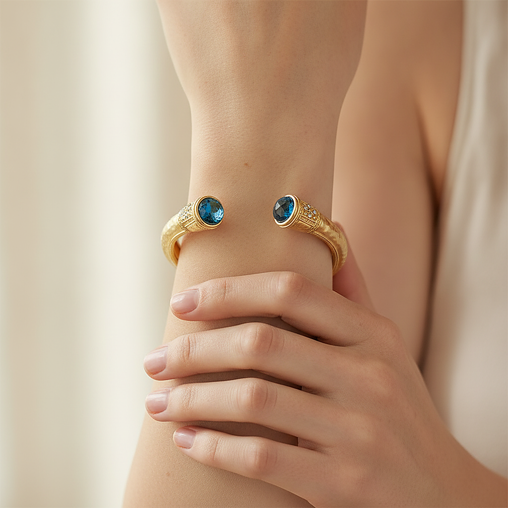 Bracelet vintage en saphir bleu