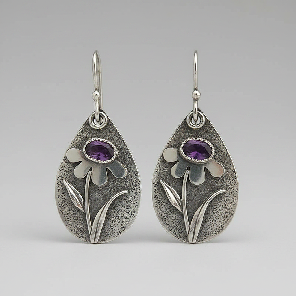 Lourdes Amethyst Earrings
