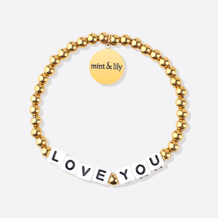 Pulseira de Amizade Personalizada à Prova de Água com Contas Douradas